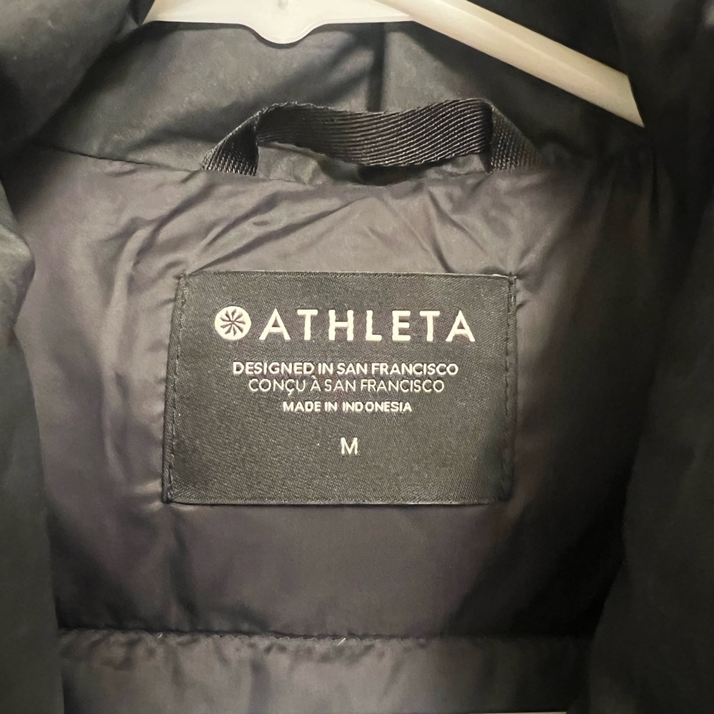Athleta Black Puffer Jacket- Medium - image 2